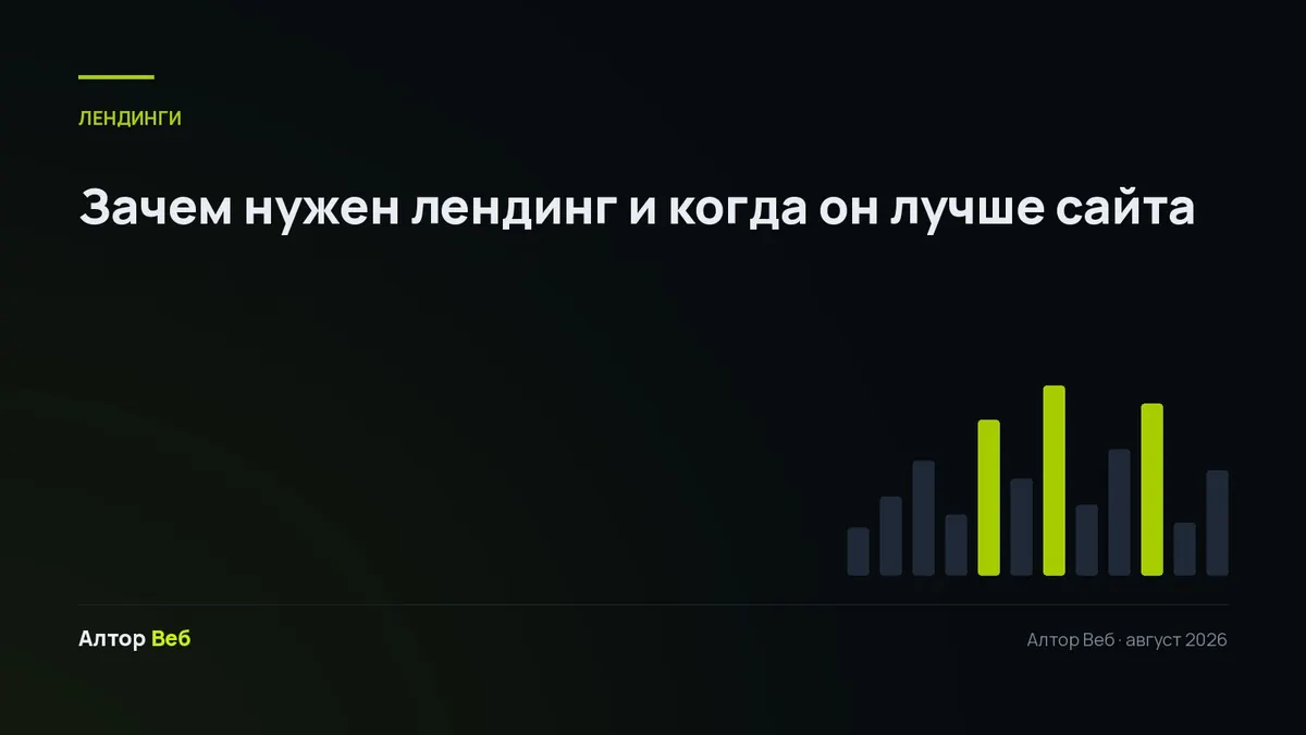 Обложка статьи «Зачем нужен лендинг и когда он лучше сайта»