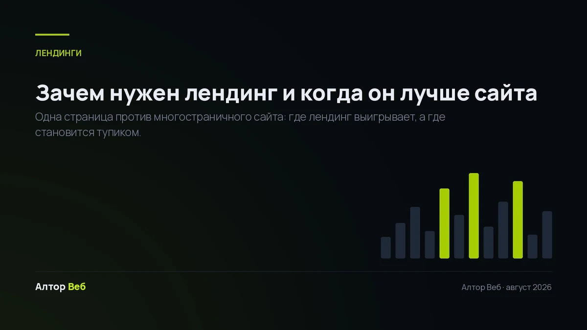 Зачем нужен лендинг и когда он лучше сайта — Алтор Веб