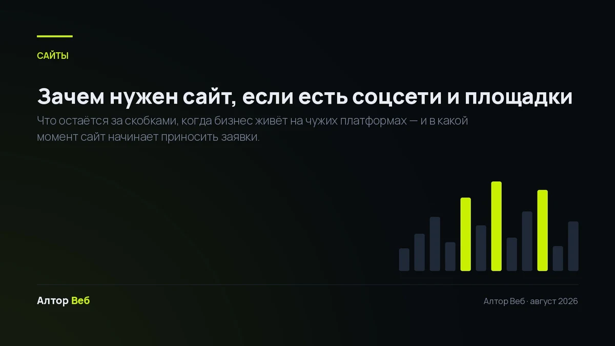 Зачем нужен сайт, если есть соцсети и площадки — Алтор Веб