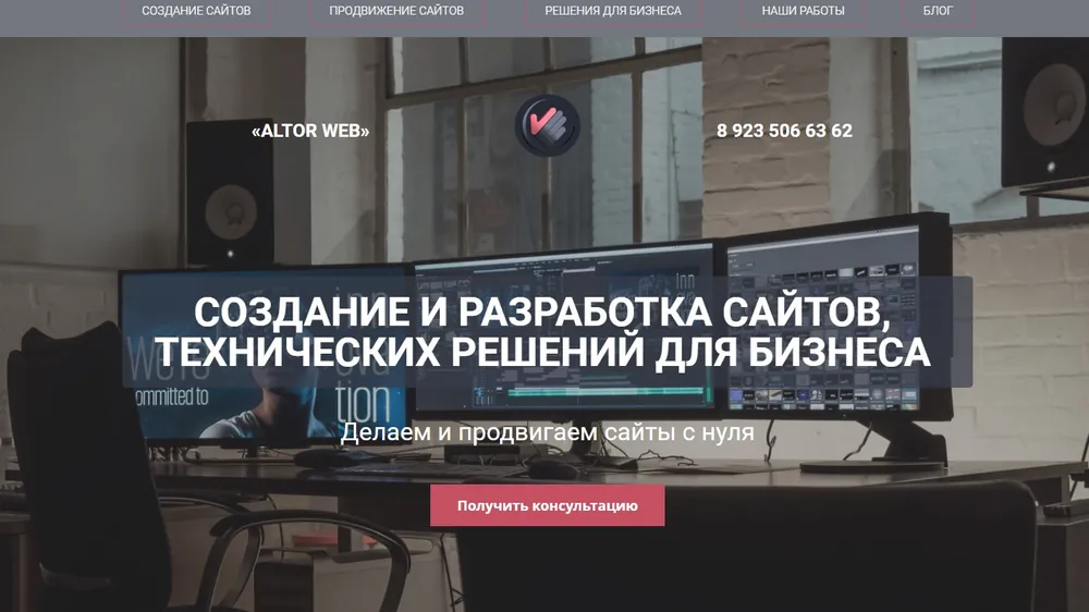 Первое поколение сайта Алтор Веб